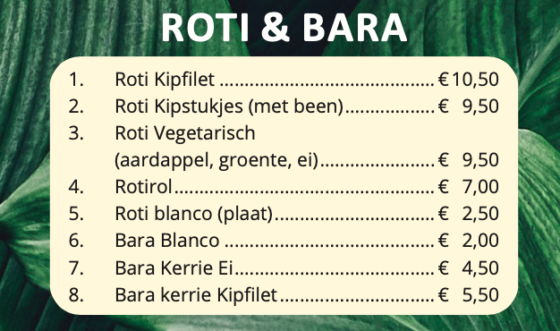 Roti en Bara bestellen in Rotterdam